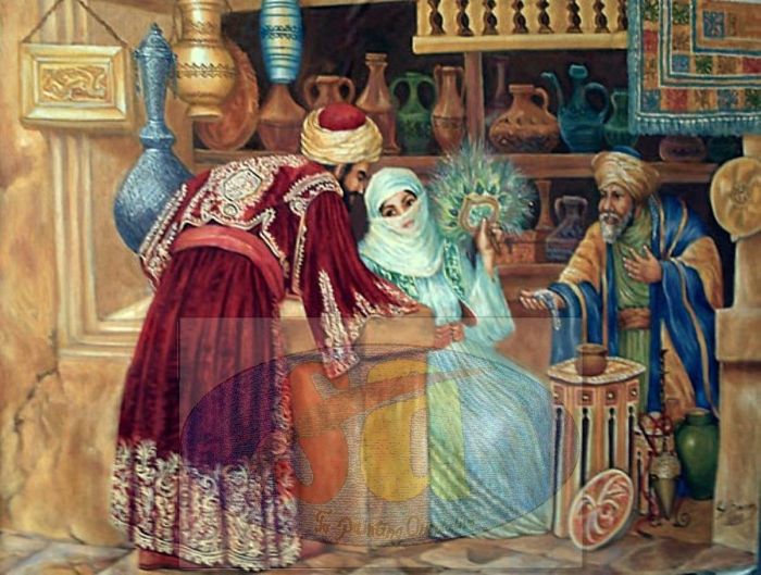 a wealthy arab woman in an antique shop a wealthy arab woman in an antique shop