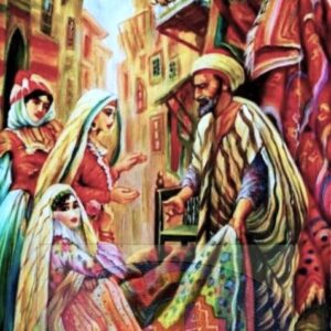 two young women buying carpets