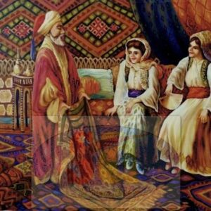 two women buying carpets