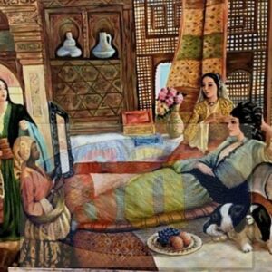 the wealthy lady and her ladies in waiting