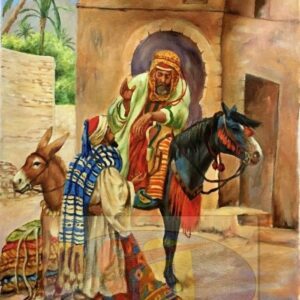 the traveling salesman with his donkey