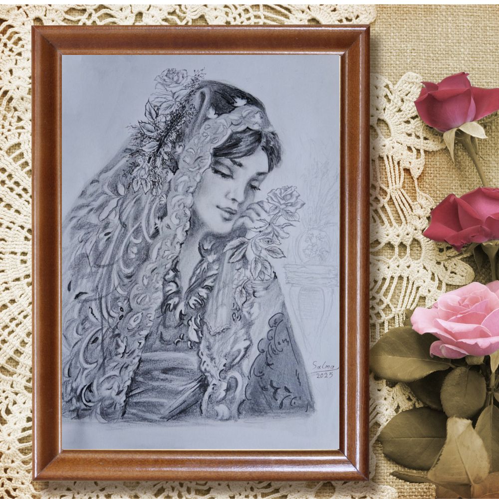 A young woman wearing a scarf
